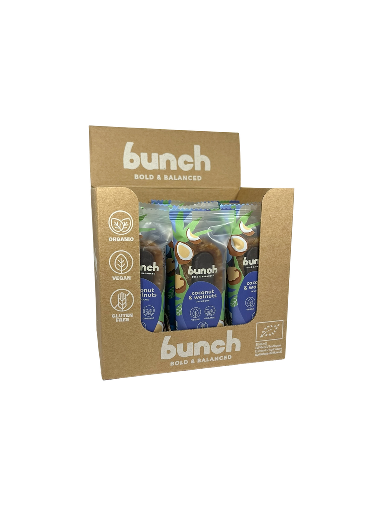 *BUNCH Barre de dattes noix de coco & noix 18 X 38g